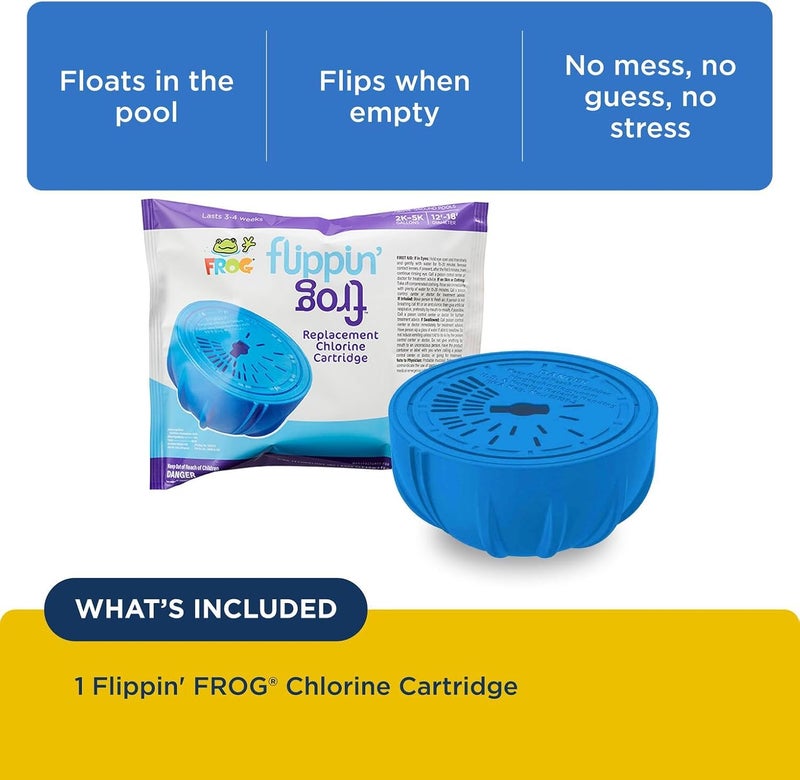 Frog Replacement Chlorine Cartridge for use with Flippin’ Floating Sanitizer System - Prefilled Cartridges Support Easy Pool Maintenance and Cleaner & Clearer Water - 1 Pack - Image 3